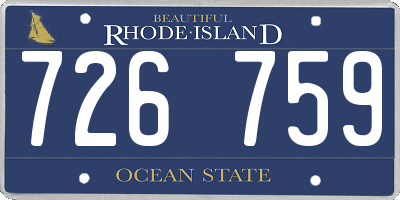 RI license plate 726759