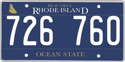 RI license plate 726760