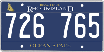 RI license plate 726765