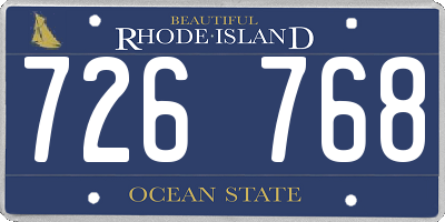 RI license plate 726768