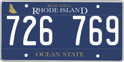 RI license plate 726769