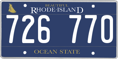 RI license plate 726770