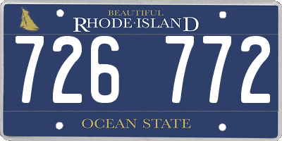 RI license plate 726772