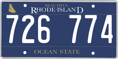 RI license plate 726774