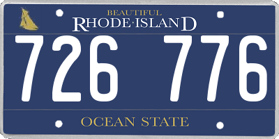 RI license plate 726776