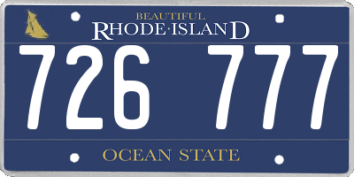 RI license plate 726777