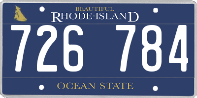 RI license plate 726784