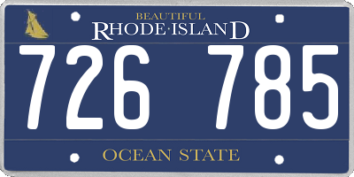 RI license plate 726785