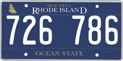 RI license plate 726786
