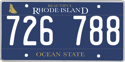 RI license plate 726788