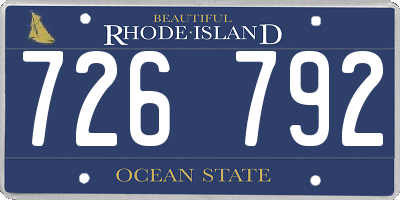 RI license plate 726792