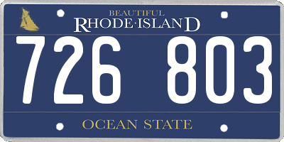 RI license plate 726803