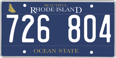 RI license plate 726804