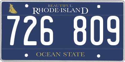RI license plate 726809
