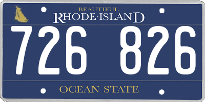 RI license plate 726826