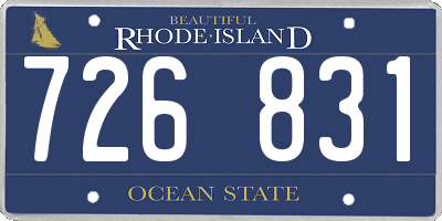 RI license plate 726831