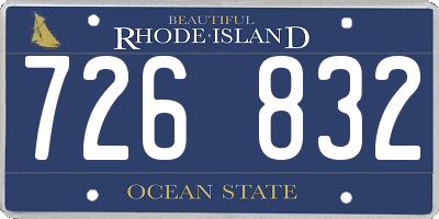 RI license plate 726832