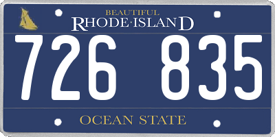 RI license plate 726835