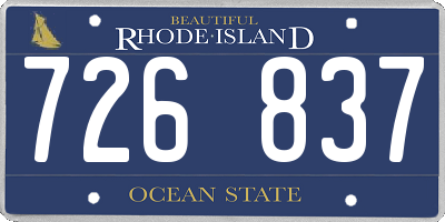 RI license plate 726837