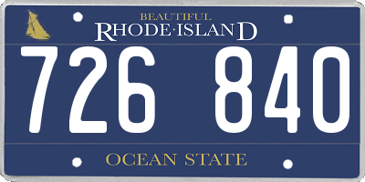 RI license plate 726840
