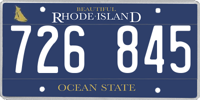 RI license plate 726845