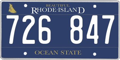 RI license plate 726847