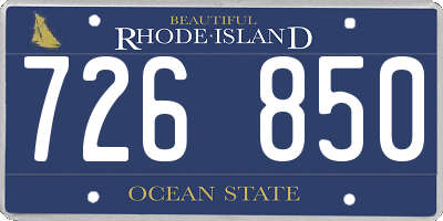 RI license plate 726850