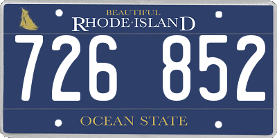 RI license plate 726852