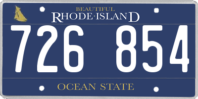 RI license plate 726854