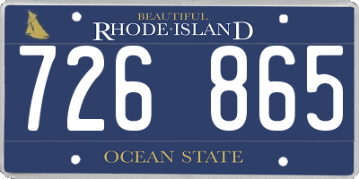 RI license plate 726865