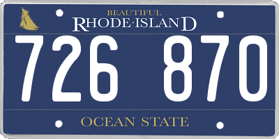 RI license plate 726870