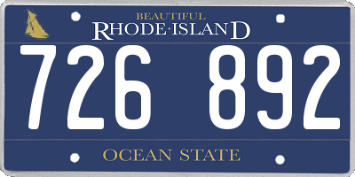 RI license plate 726892