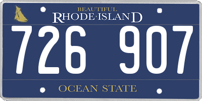 RI license plate 726907