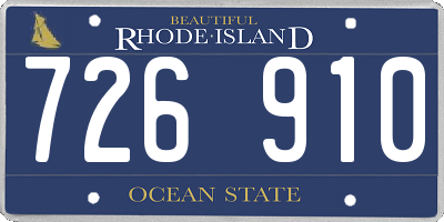 RI license plate 726910