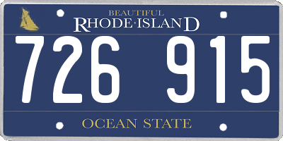 RI license plate 726915
