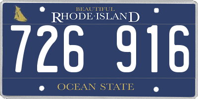 RI license plate 726916
