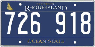 RI license plate 726918