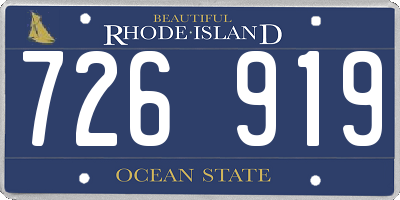RI license plate 726919