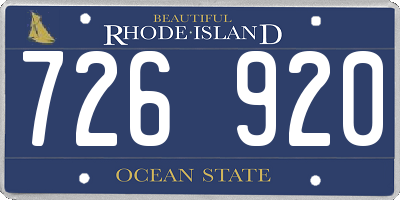 RI license plate 726920