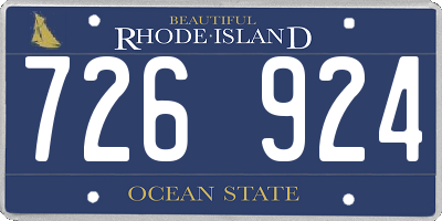 RI license plate 726924