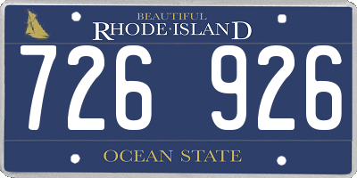 RI license plate 726926