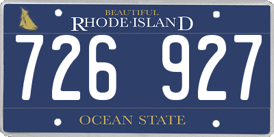 RI license plate 726927