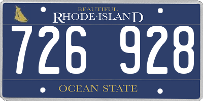 RI license plate 726928