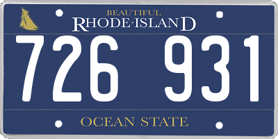 RI license plate 726931