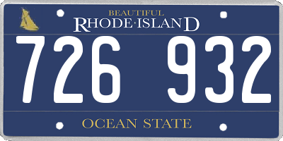 RI license plate 726932