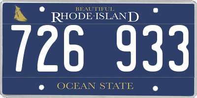 RI license plate 726933
