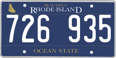 RI license plate 726935