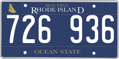RI license plate 726936