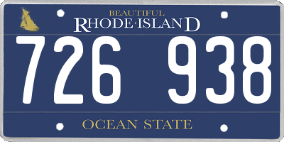 RI license plate 726938