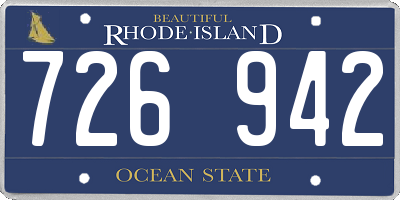 RI license plate 726942